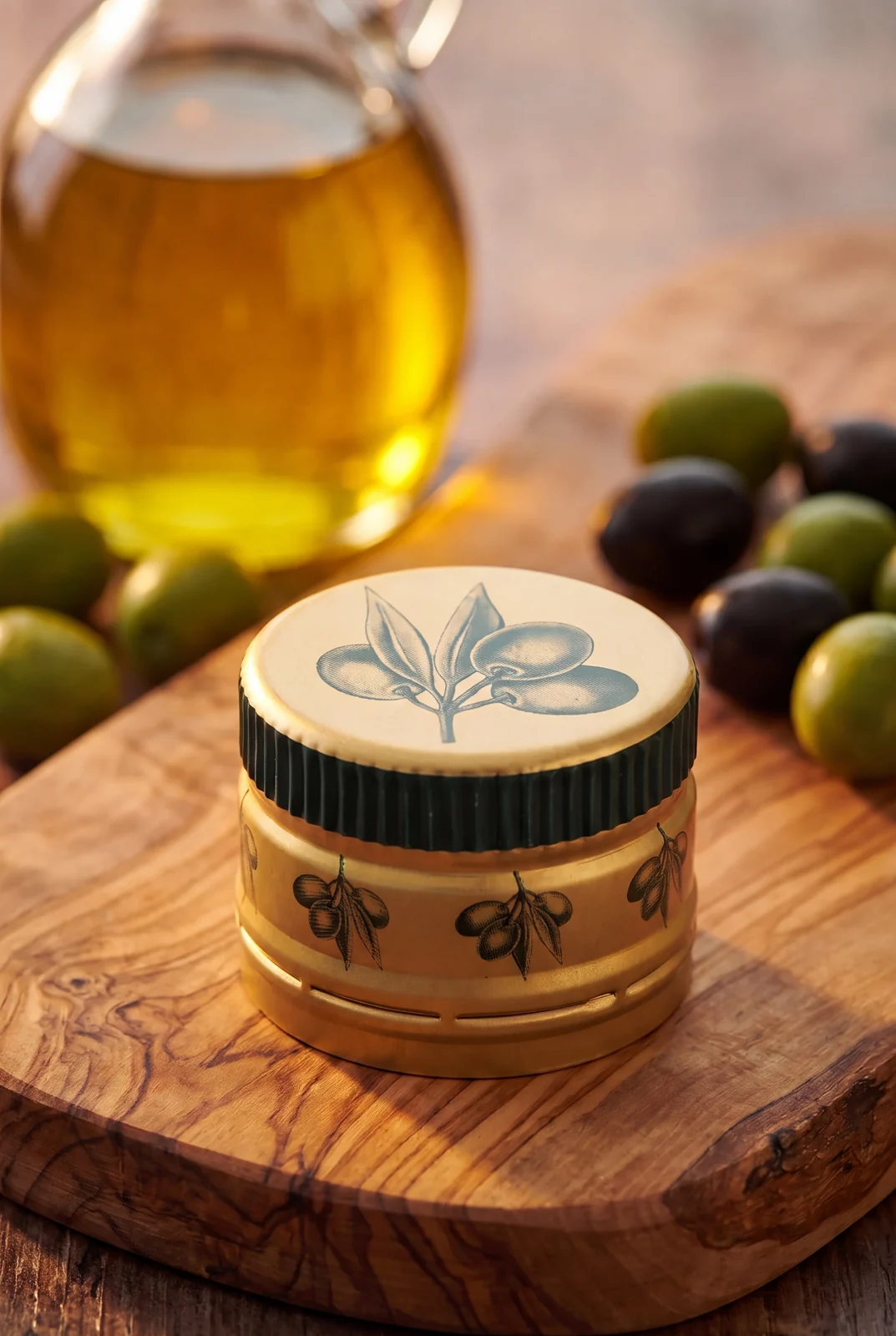 Olive-print 31.5/24 oil closure
