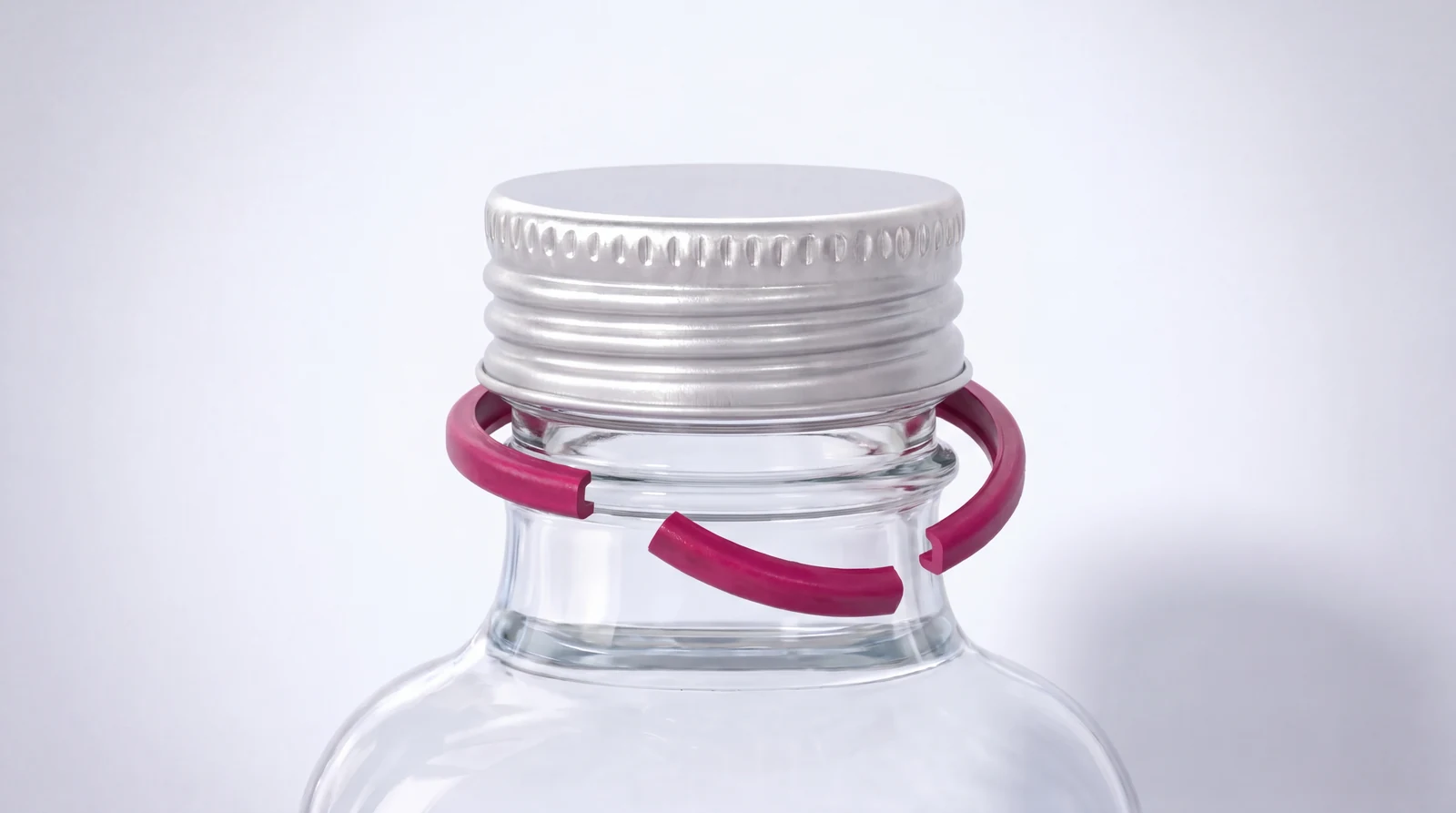 Bottle opened: the tamper ring on the cap has split into sections