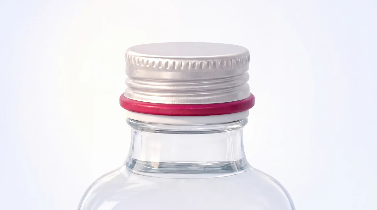 Bottle sealed with Aqua Cap, tamper ring intact